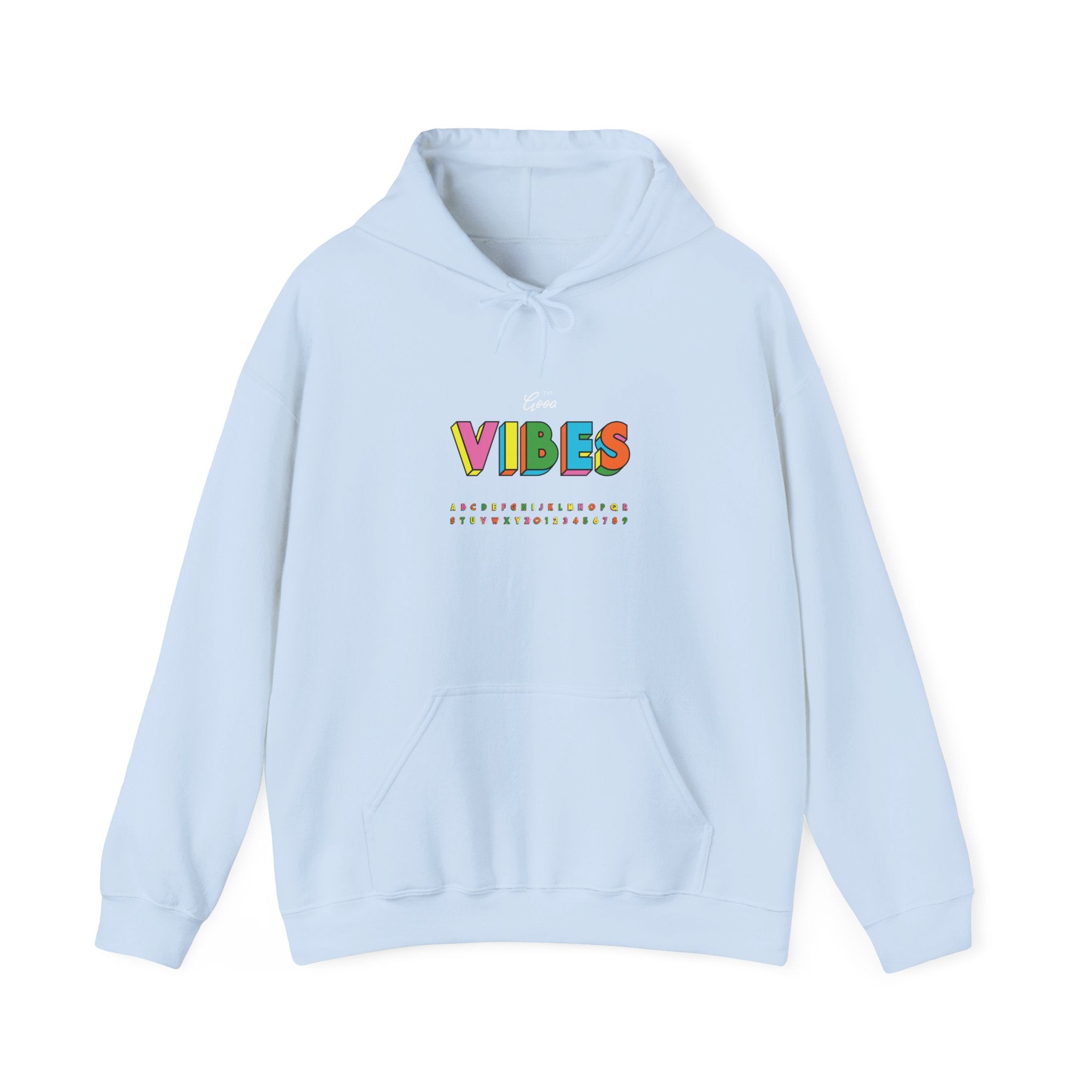 VIBES Graphic with Cartoon Raccoon Hoodie | Retro Cozy Sweatshirt
