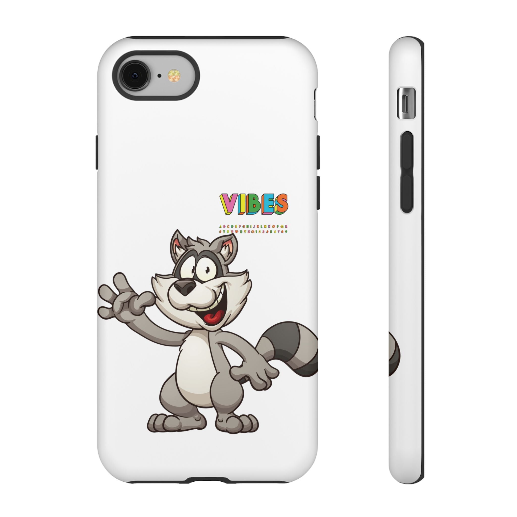 Smiling Raccoon VIBES Phone Case | Slim Dual-Layer Protective Case