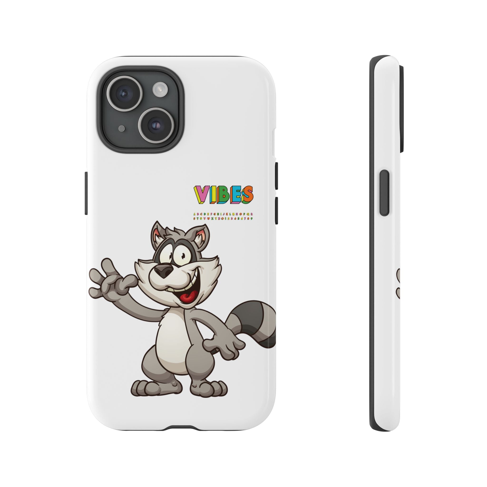 Smiling Raccoon VIBES Phone Case | Slim Dual-Layer Protective Case