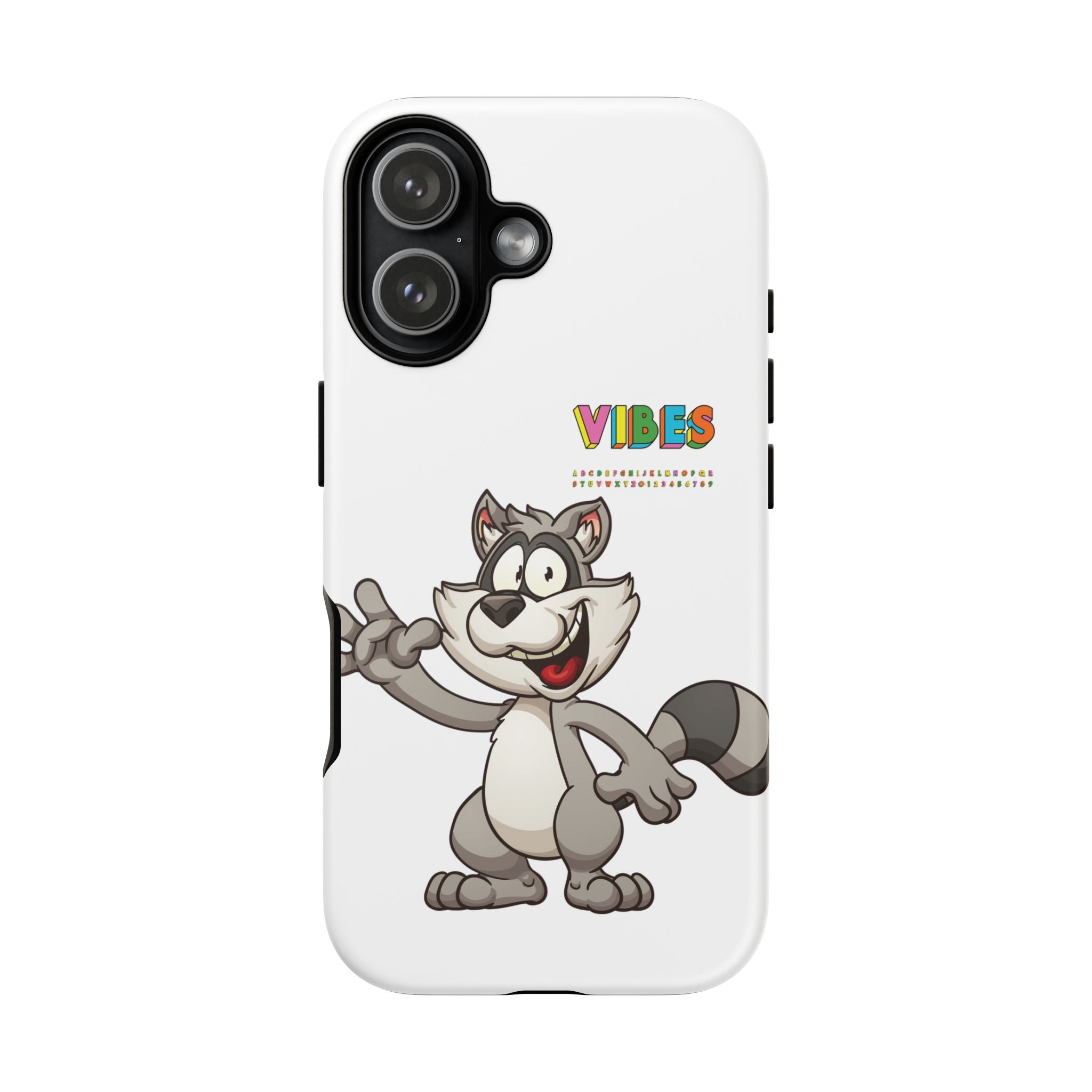 Smiling Raccoon VIBES Phone Case | Slim Dual-Layer Protective Case
