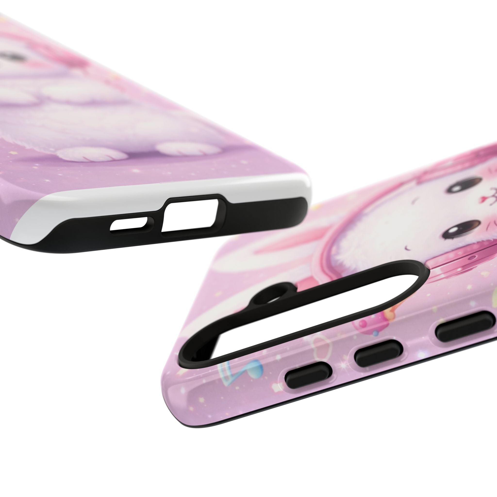 Pastel Bunny with Pink Headphones Phone Case | Dual-Layer Protective Case