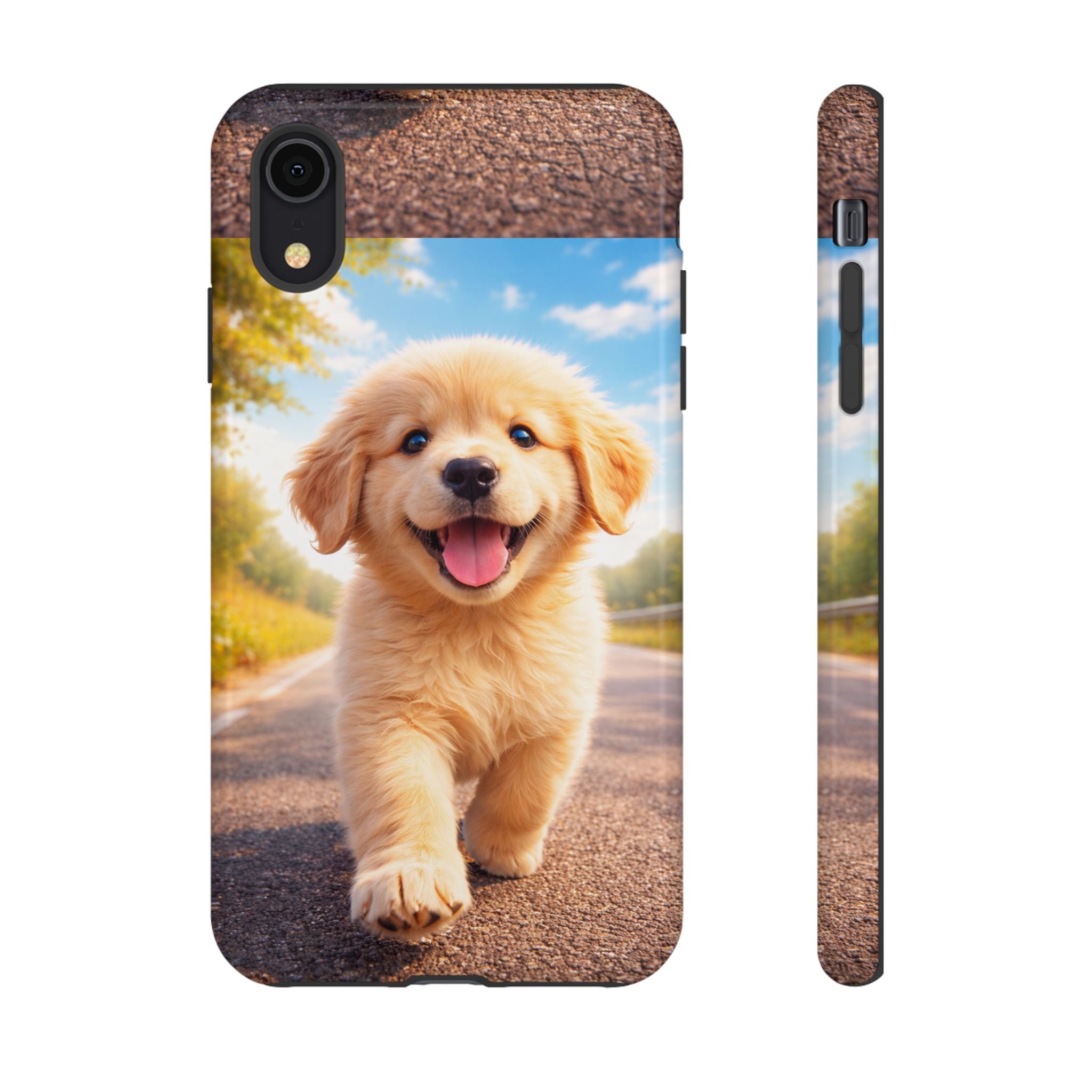 Golden Puppy Sunlit Phone Case — Full‑Wrap UV‑Protected Tough Case