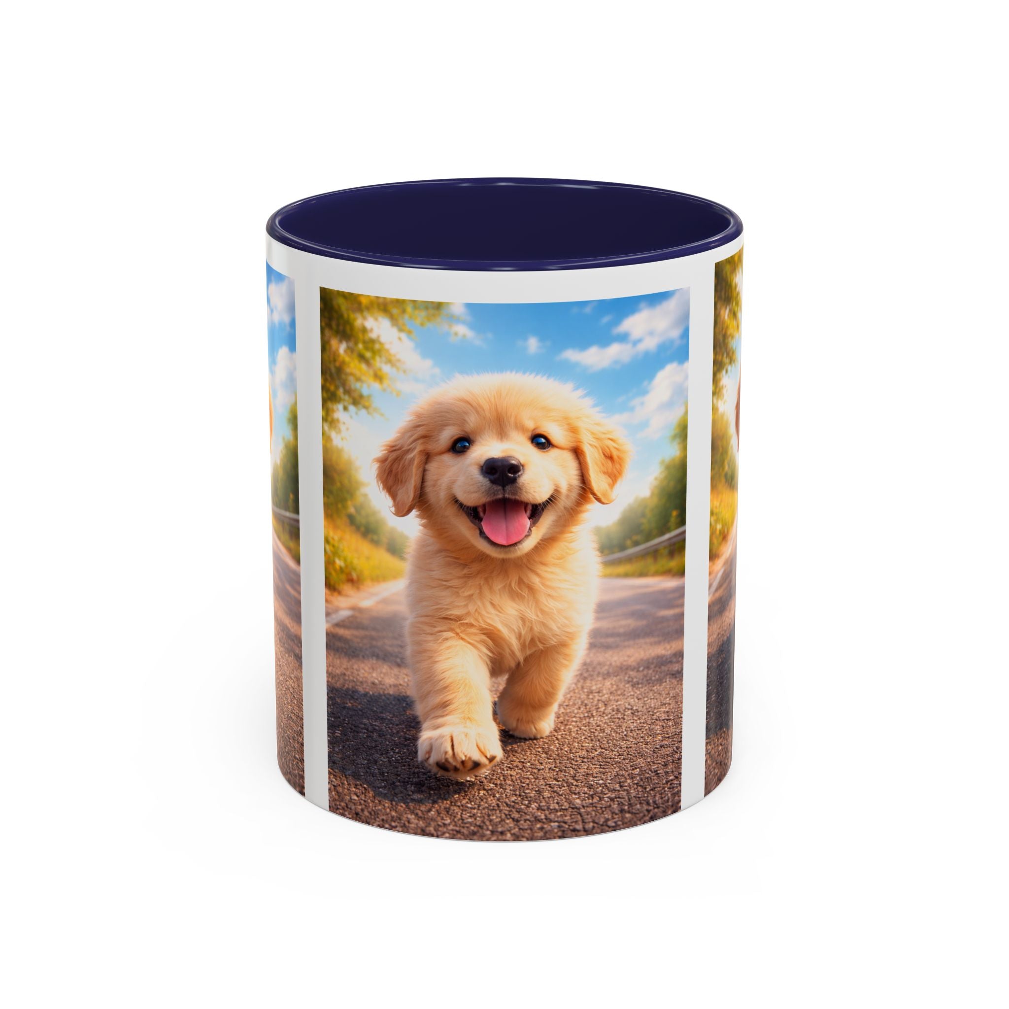 Golden Retriever Puppy Accent Coffee Mug — Cute Dog Photo Ceramic Mug (11/15oz)