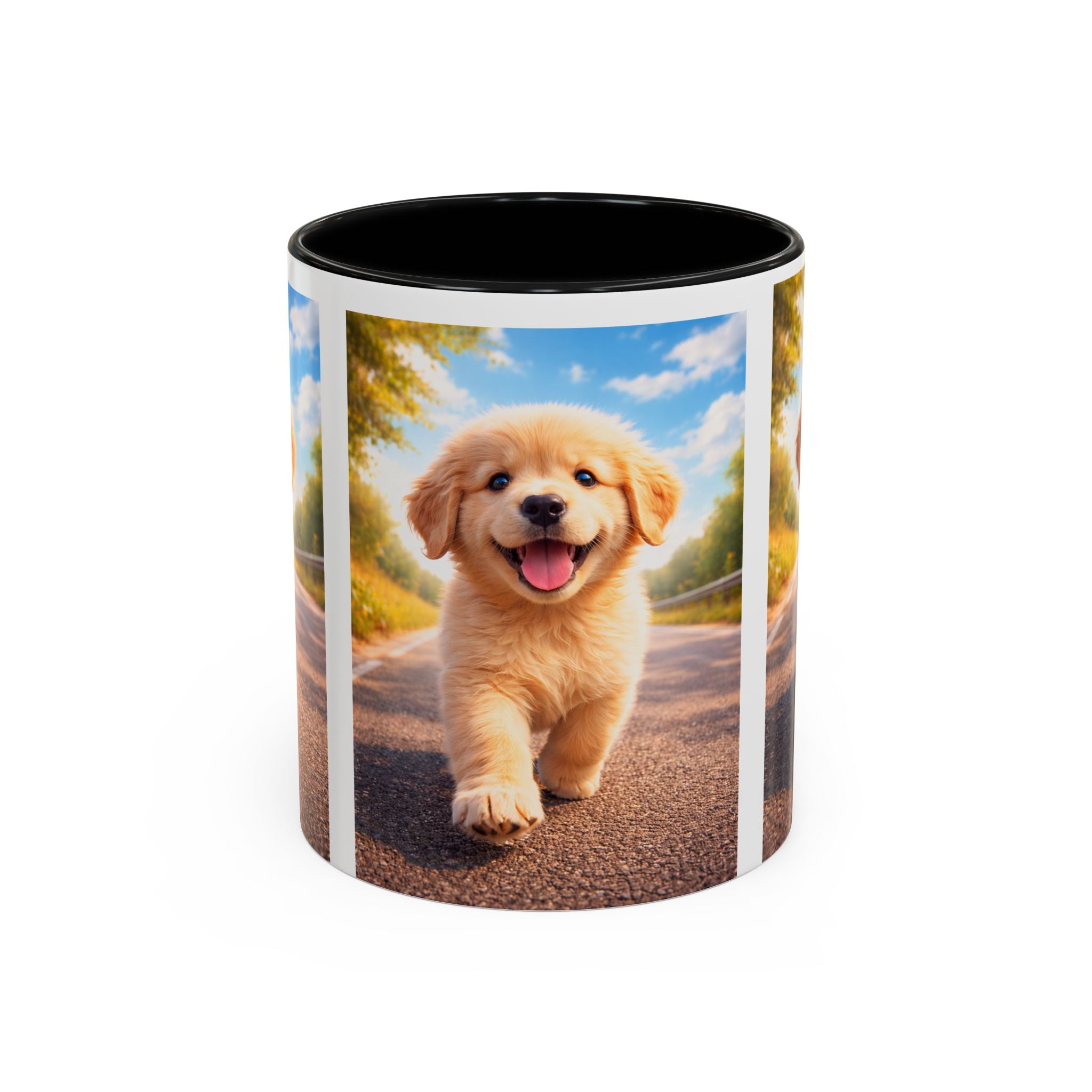 Golden Retriever Puppy Accent Coffee Mug — Cute Dog Photo Ceramic Mug (11/15oz)