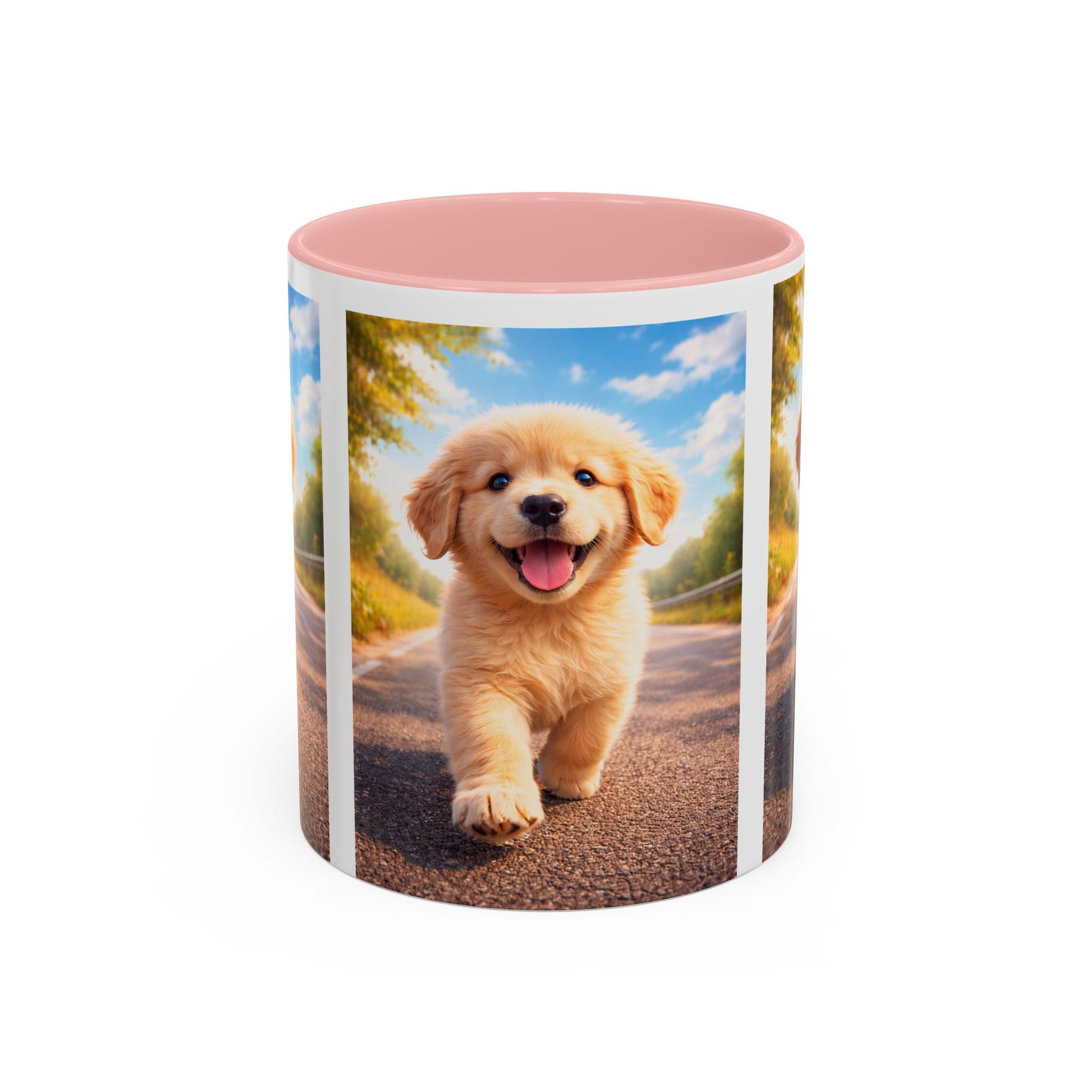 Golden Retriever Puppy Accent Coffee Mug — Cute Dog Photo Ceramic Mug (11/15oz)