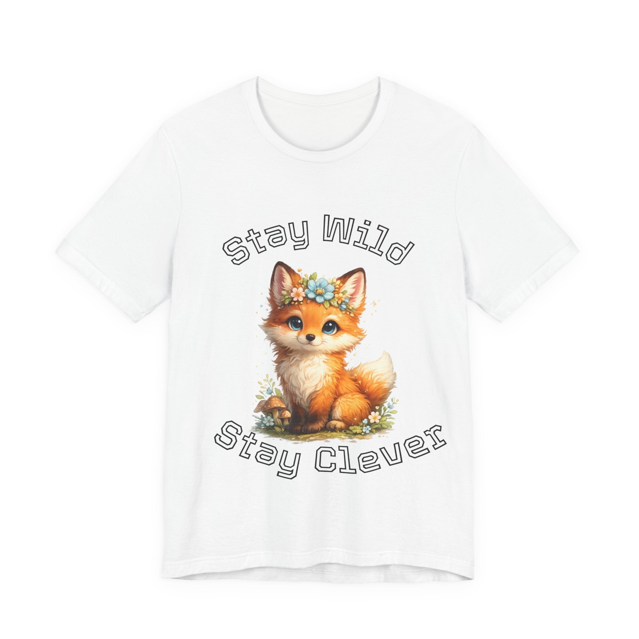 Cute Fox Illustration Stay Wild Stay Clever Tee | Cute Animal T-Shirt
