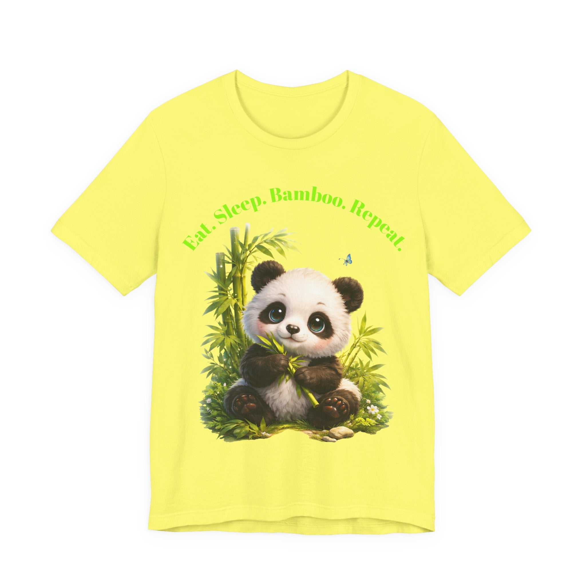 Cute Baby Panda Eating Bamboo tee | Panda Graphic T-Shirt, Animal Nature Tee