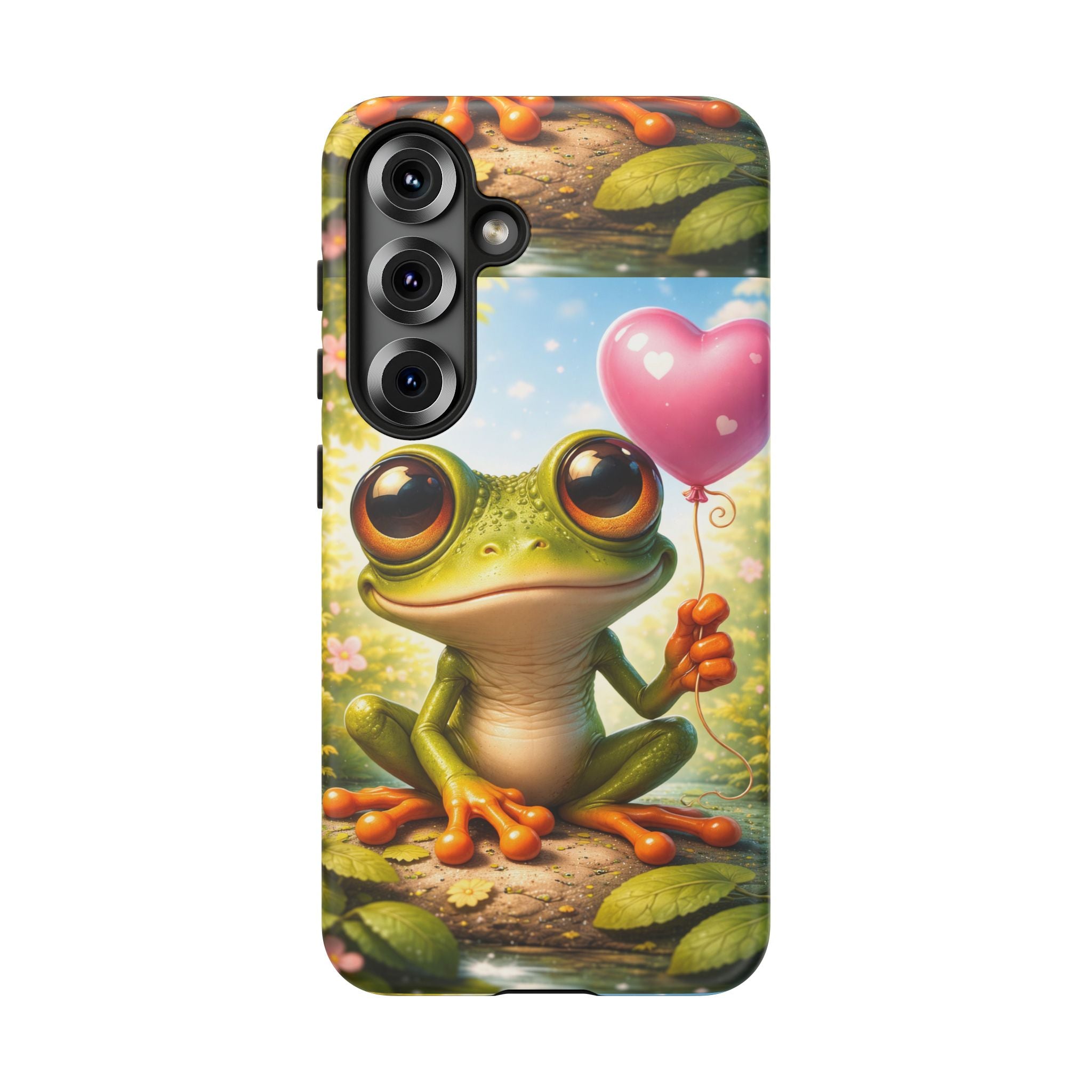 Frog Heart Balloon Phone Case — Glossy or Matte 3D Wrap Protective Case