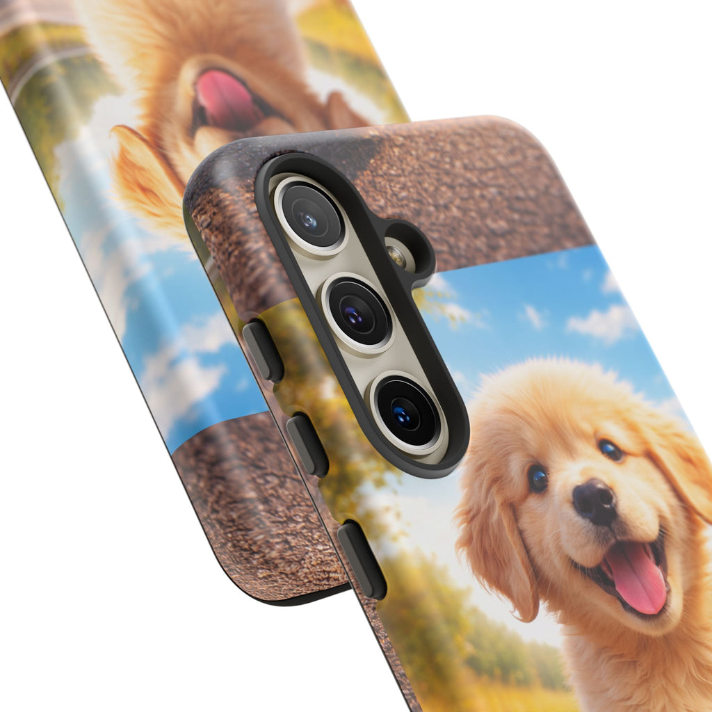 Golden Puppy Sunlit Phone Case — Full‑Wrap UV‑Protected Tough Case