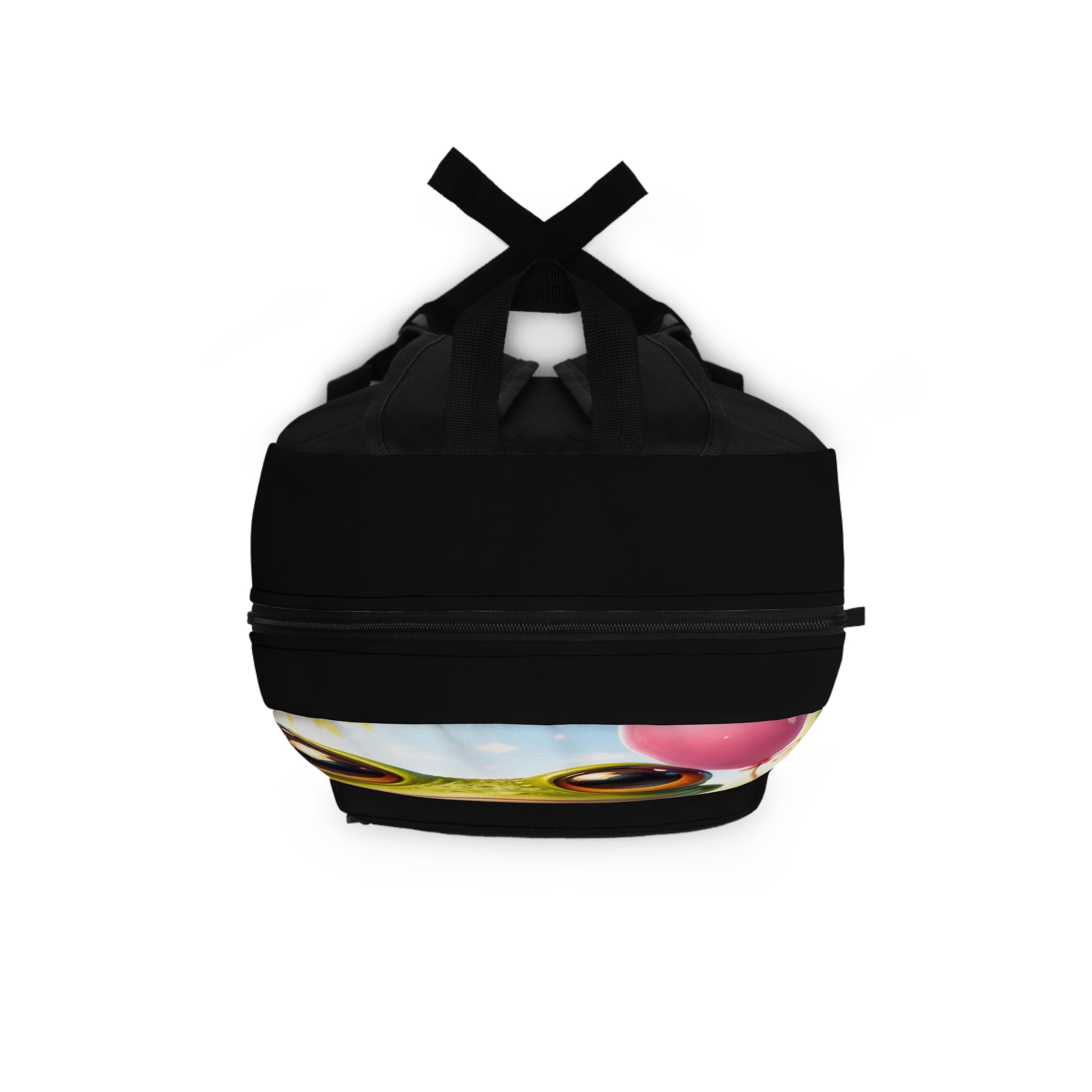 Whimsical Frog Heart-Balloon Backpack — Lightweight Daypack with Padded Laptop Sleeve