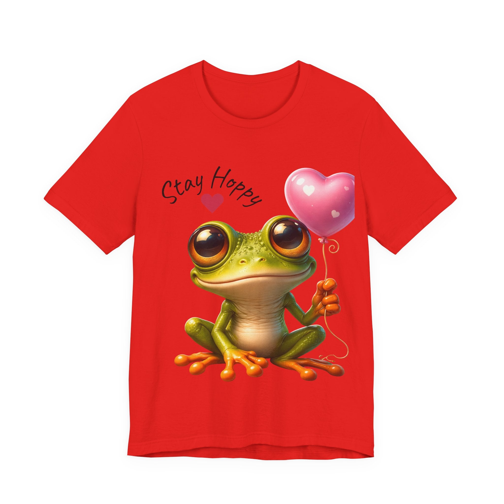Stay Hoppy Frog T-Shirt — Cute Frog Holding Heart Balloon
