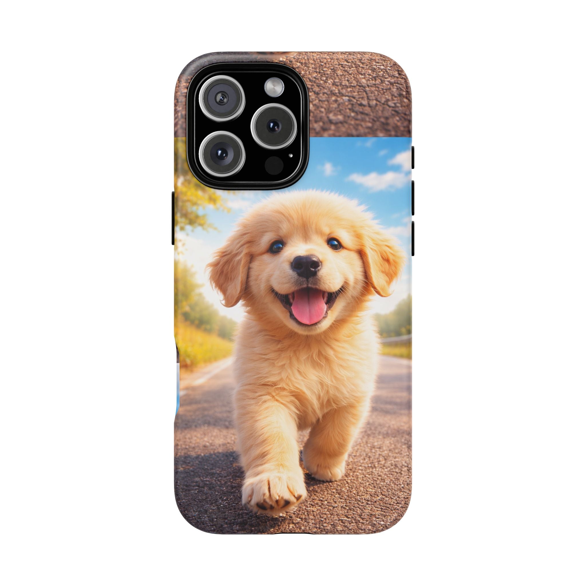 Golden Puppy Sunlit Phone Case — Full‑Wrap UV‑Protected Tough Case