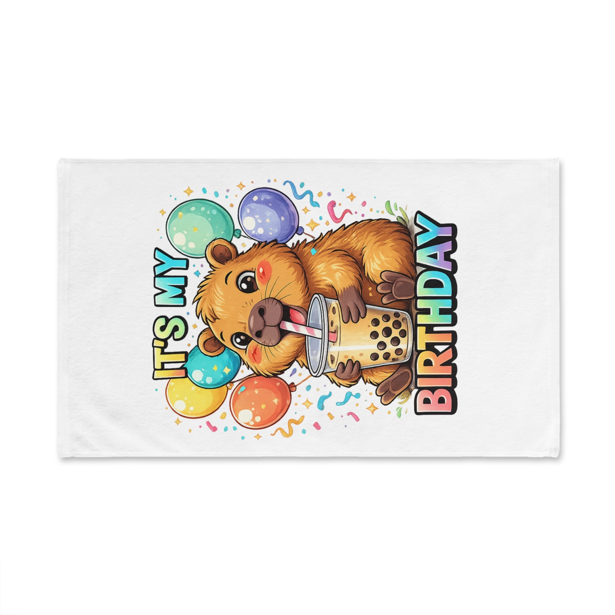 It's My Birthday Quokka Hand Towel | Bubble Tea Birthday Design