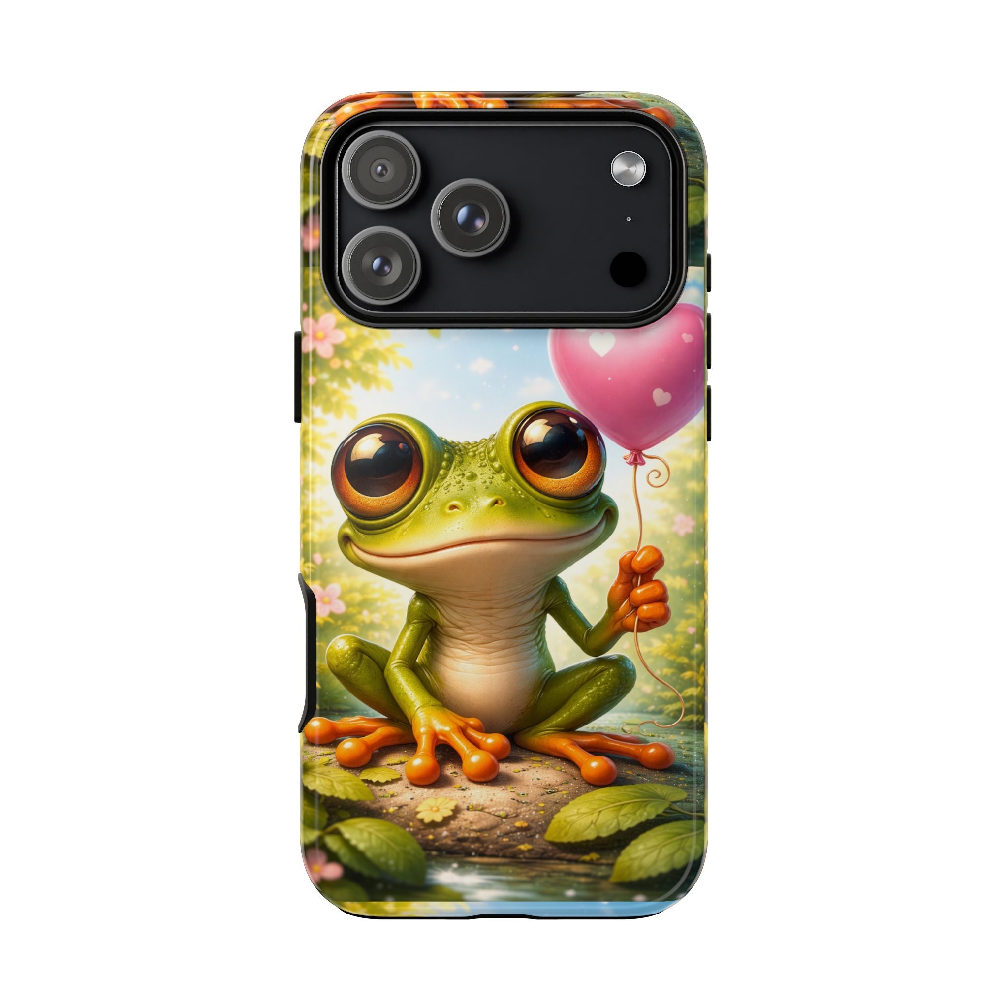 Frog Heart Balloon Phone Case — Glossy or Matte 3D Wrap Protective Case