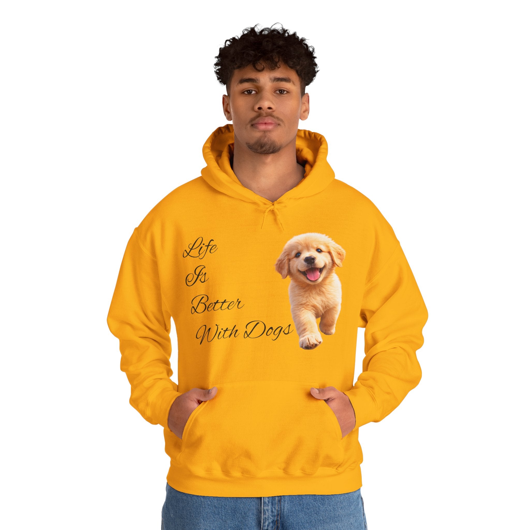 Golden Retriever Cozy Hoodie — Puppy Love Script Sweatshirt