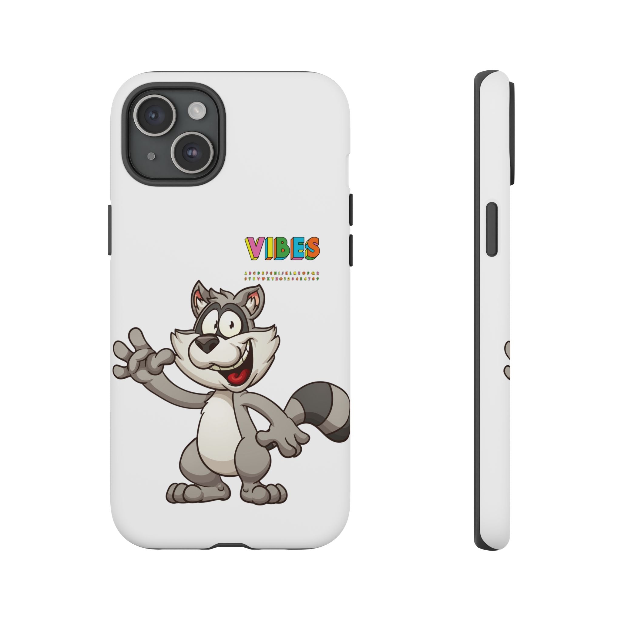 Smiling Raccoon VIBES Phone Case | Slim Dual-Layer Protective Case