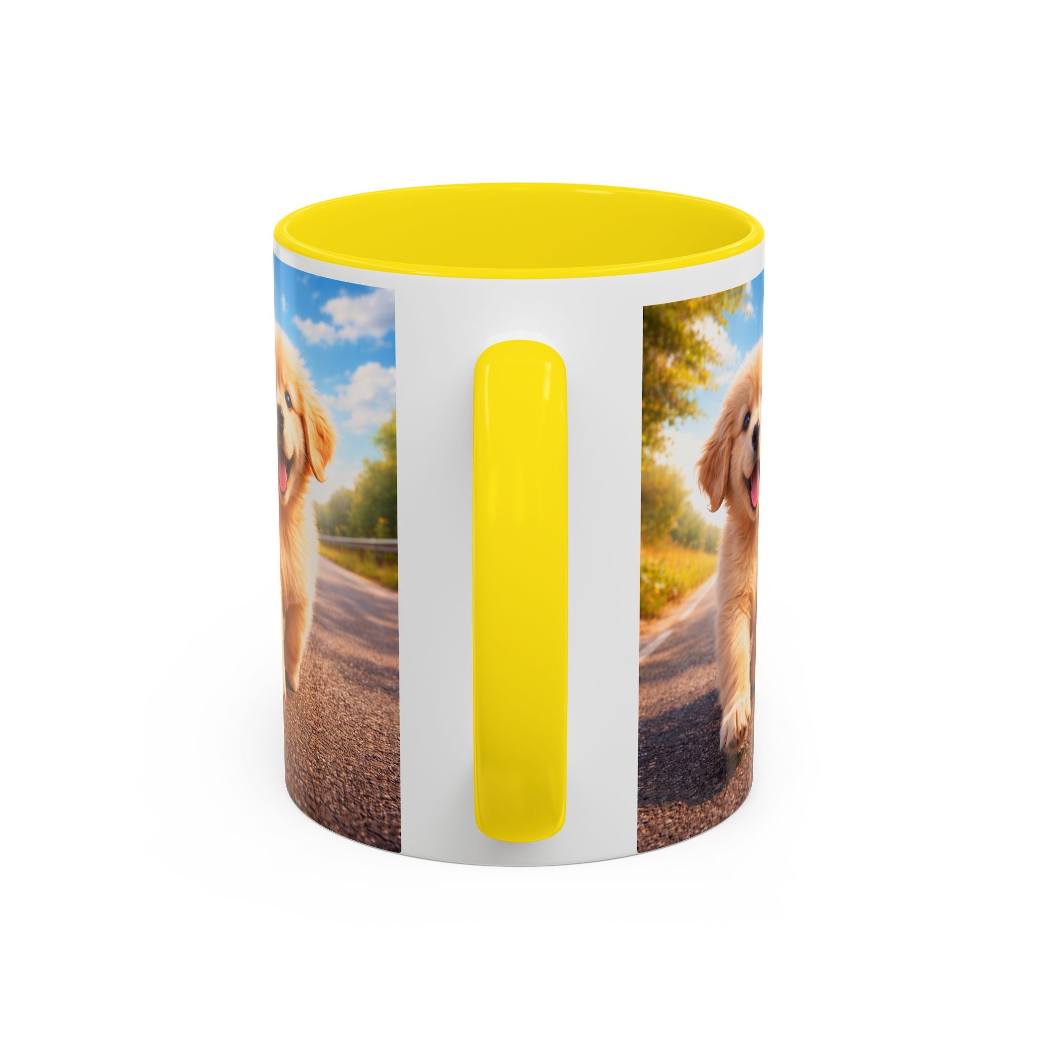 Golden Retriever Puppy Accent Coffee Mug — Cute Dog Photo Ceramic Mug (11/15oz)